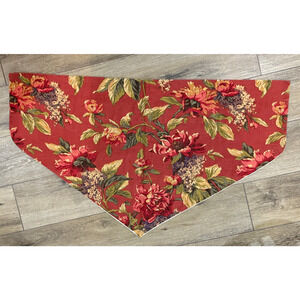 CROSCILL Serena Window Treatment Valance Deep Red Floral 40x23"‎ Rod Pocket